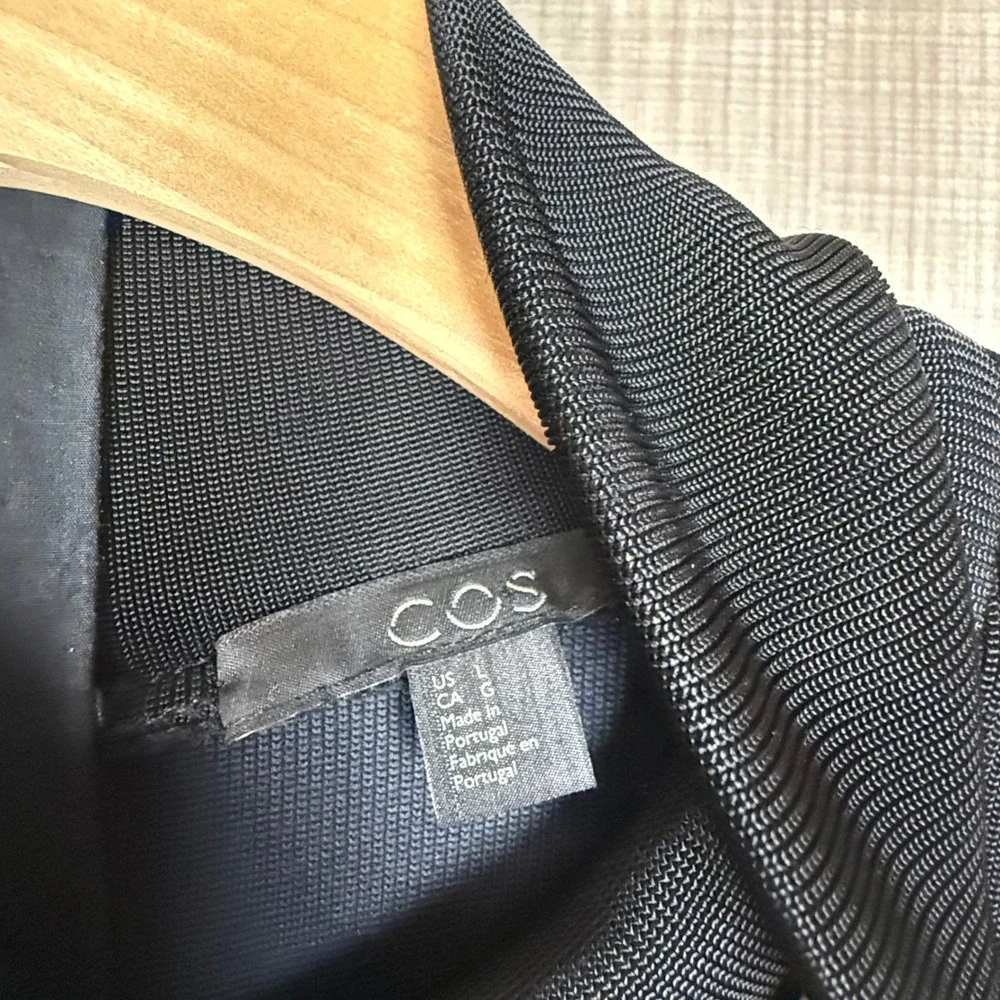 COS Black Mockneck Jersey‎ Knit Midi Dress Full Back Zip